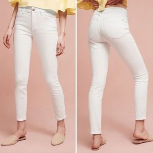Anthropologie Pilcro White High Rise Skinny Spring Summer Casual Jeans size 32